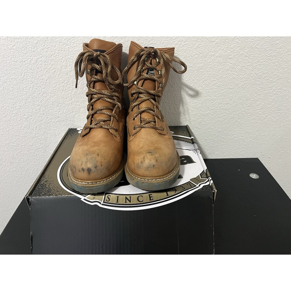 Georgia Boots Barracuda #G8352 Gold Wedge Mens 10.5 Steel Toe W/original Box